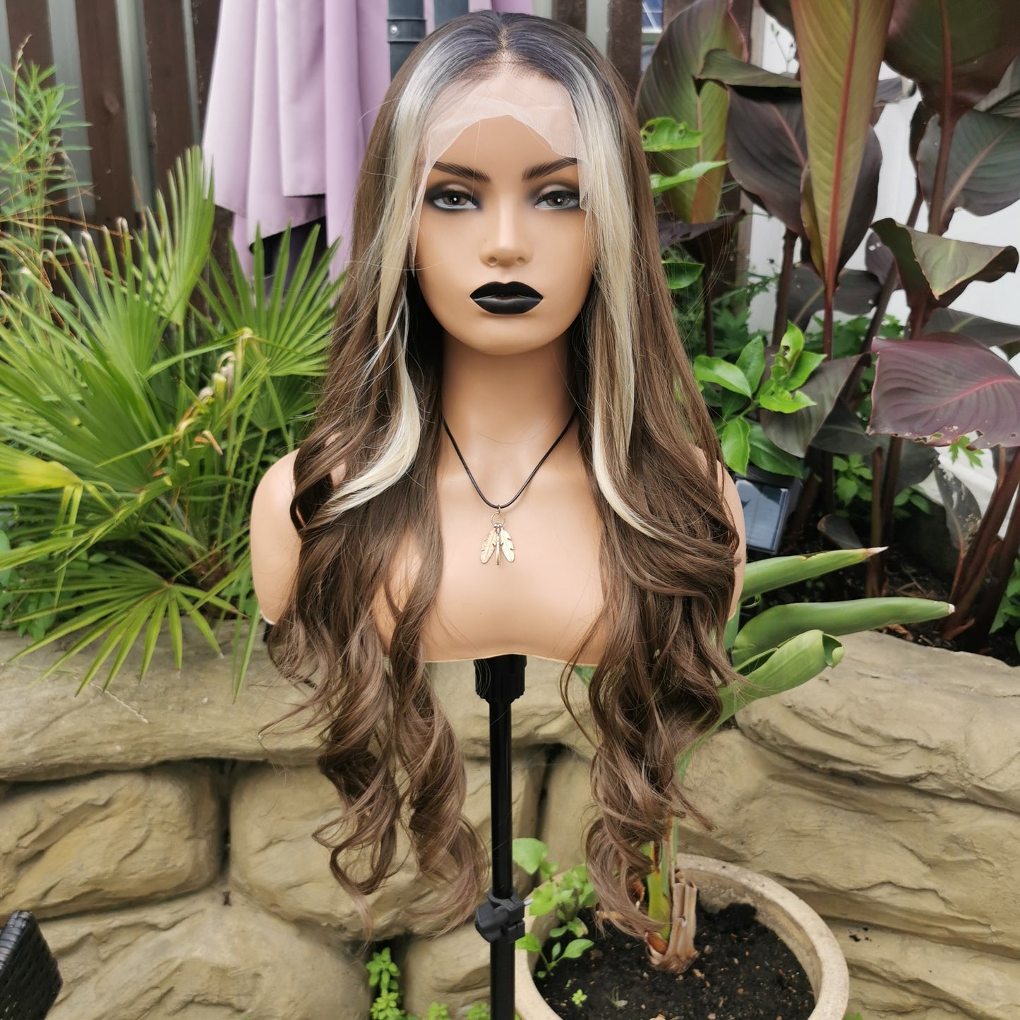 Show Me The Money brown futura fiber lace front wig