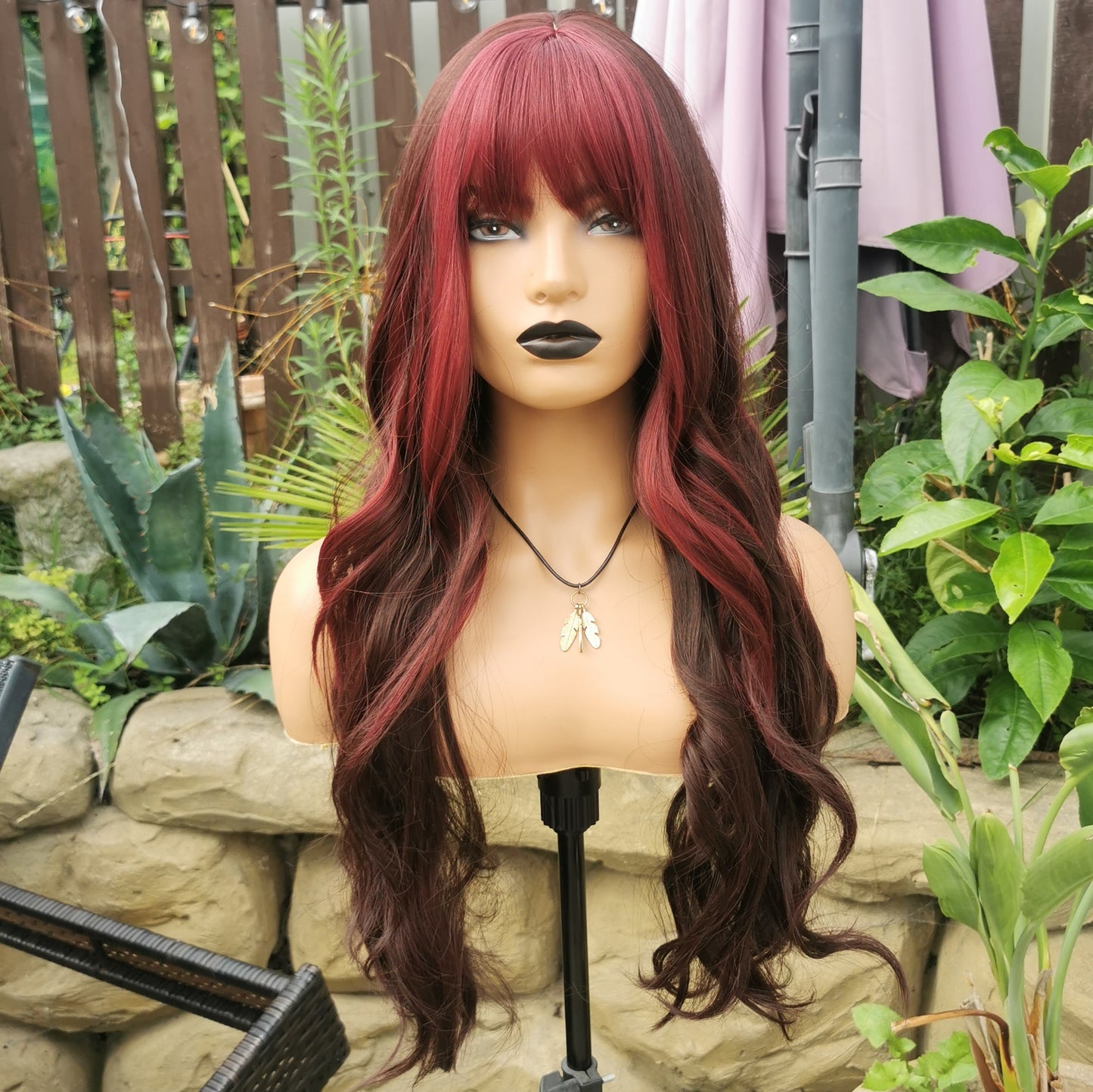 Hot AF Burgandy and red non lace wig - Keshleysheadshop