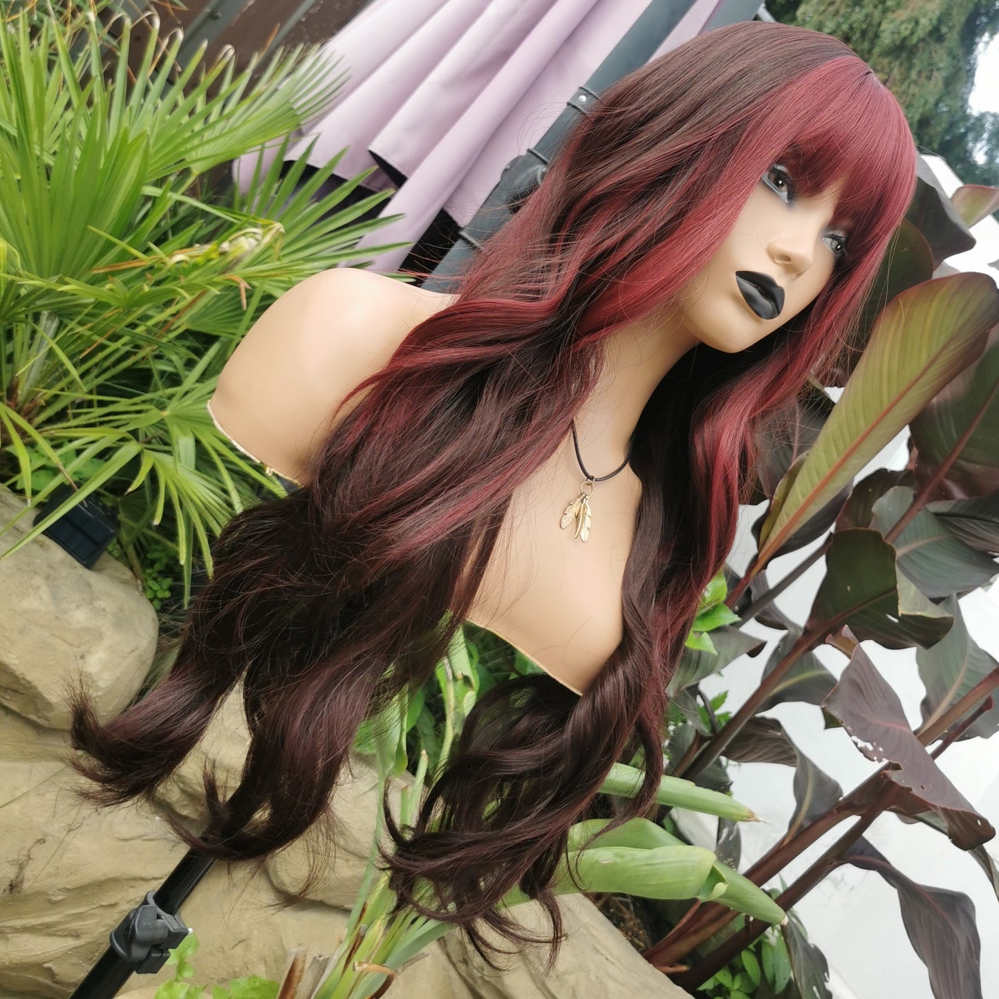 Hot AF Burgandy and red non lace wig - Keshleysheadshop