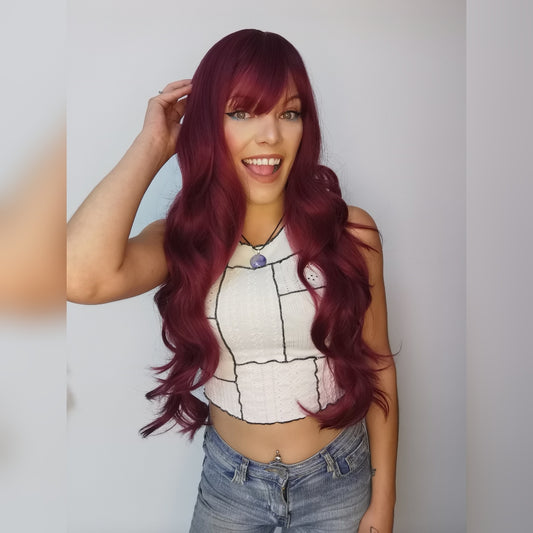 Ruby deep red non lace wig - Keshleysheadshop