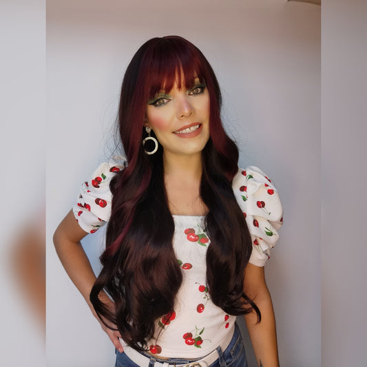 Hot AF Burgandy and red non lace wig - Keshleysheadshop