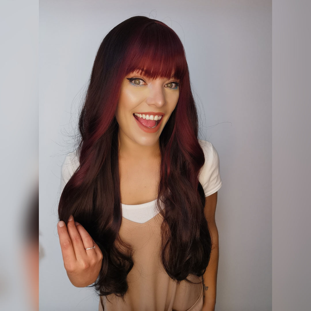 Hot AF Burgandy and red non lace wig - Keshleysheadshop
