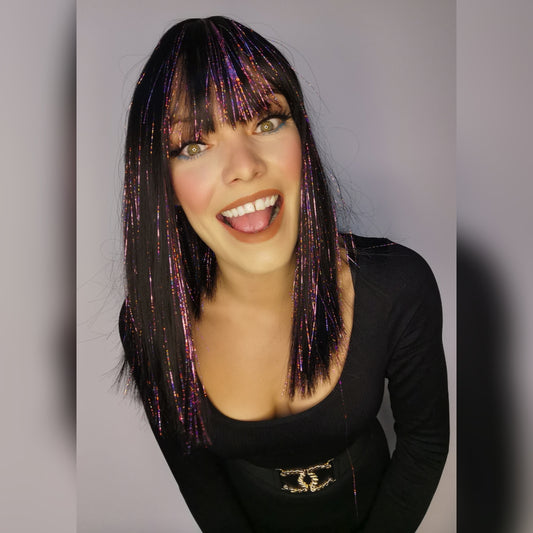 Glitz n Glam black sparkle wig - Keshleysheadshop