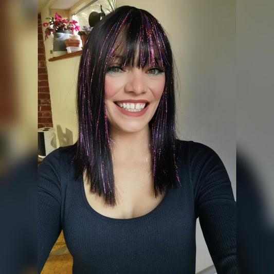 Glitz n Glam black sparkle wig - Keshleysheadshop