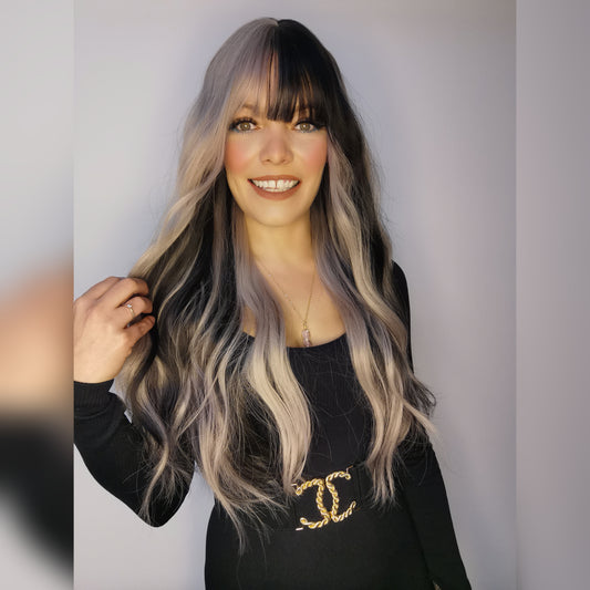Humbug black and silver synthetic wig - Keshleysheadshop