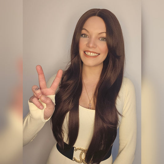 The Monica chocolate brown lace front wig - Keshleysheadshop