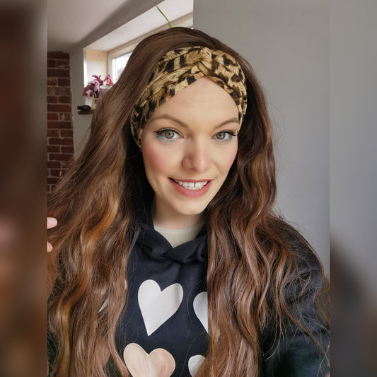 Brunette Caramel Wavy Headband Wig - Keshleysheadshop
