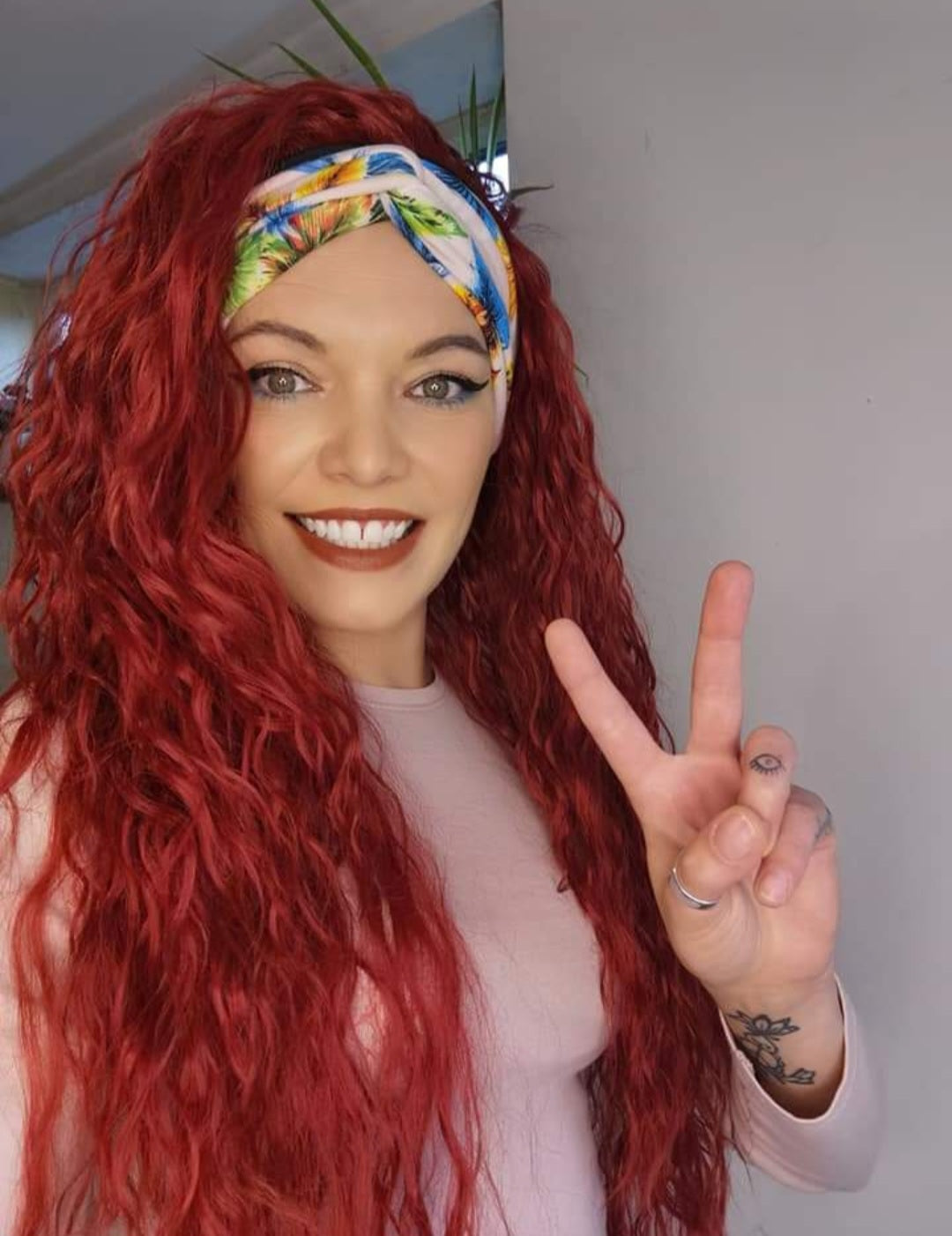 Red Kinky Headband Wig - Keshleysheadshop