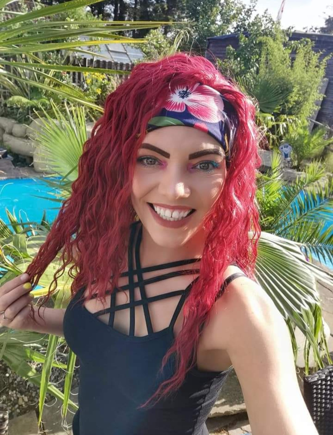 Red Kinky Headband Wig - Keshleysheadshop