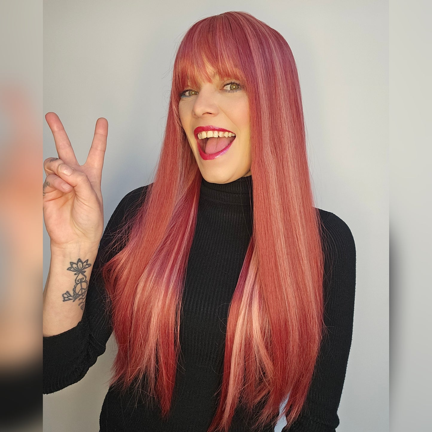 Cupids Kiss pink synthetic wig
