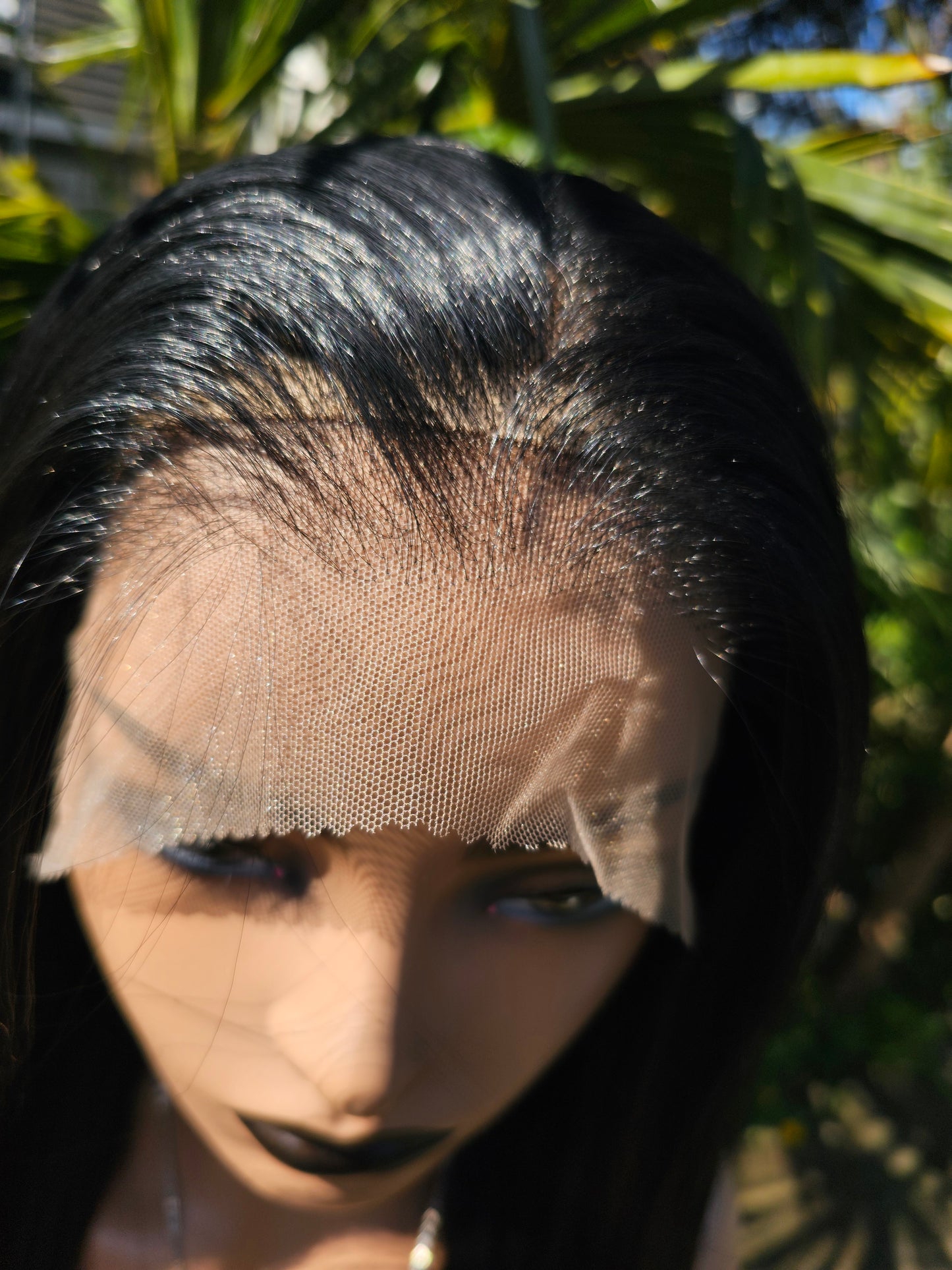 Jett black lace front wig