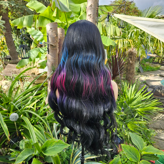Aurora Black blue and purpke lace front wig - Keshleysheadshop