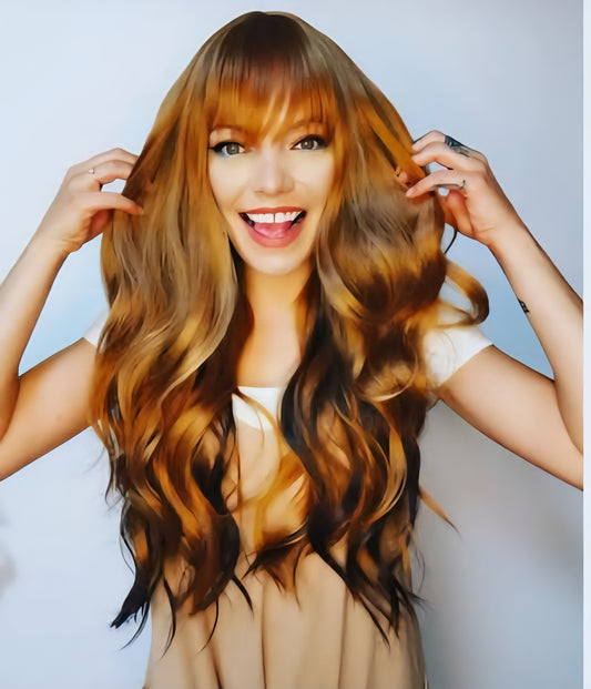 Foxy ginger and brown non lace wig