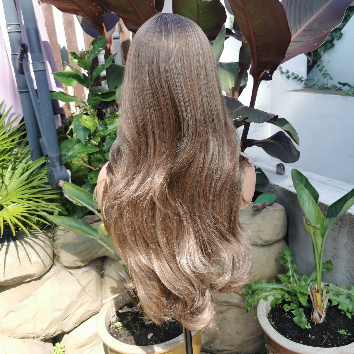 Hot Toffee Medium brown and blonde synthetic wig - Keshleysheadshop