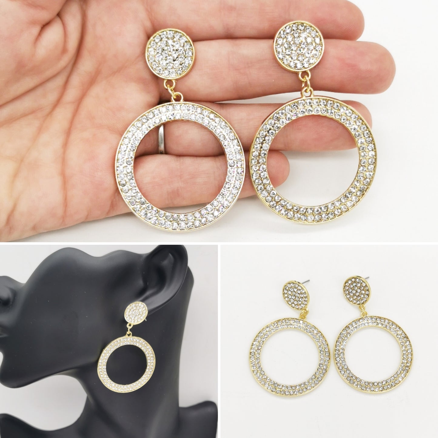 Big Bling Stud Hoops - Keshleysheadshop