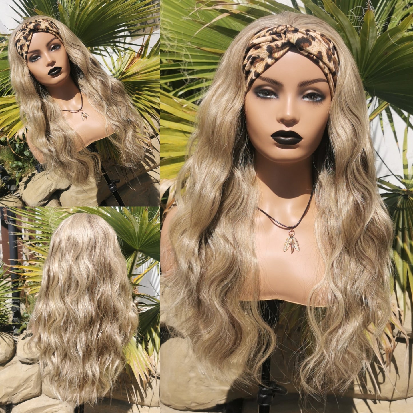 Streaky Blonde Headband Wig - Keshleysheadshop