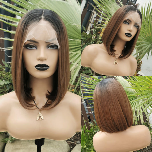 Brandy brown futura lace front wig