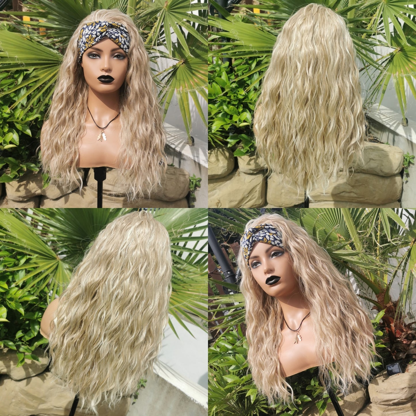 Golden Streaky Headband Wig - Keshleysheadshop