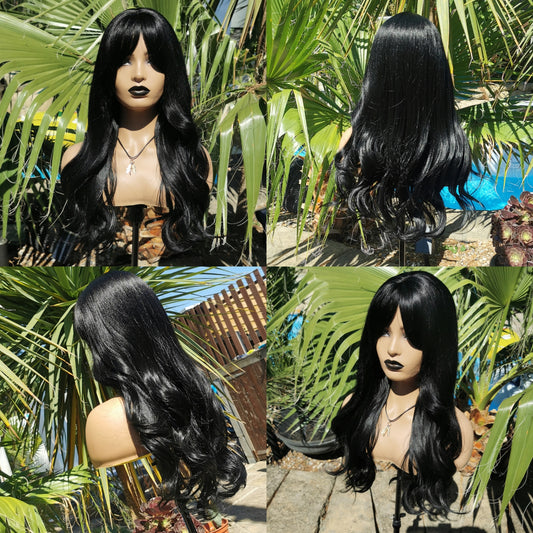 Noir Long black synthetic non lace wig - Keshleysheadshop