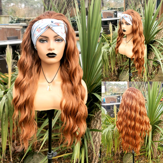 Light Brown Wavy Headband Wig - Keshleysheadshop