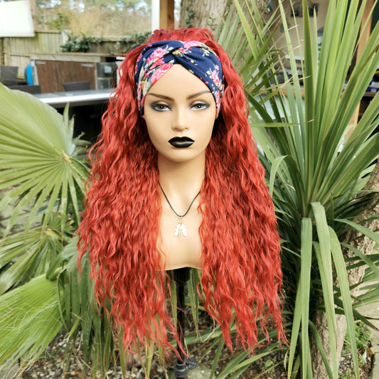 Red Kinky Headband Wig - Keshleysheadshop