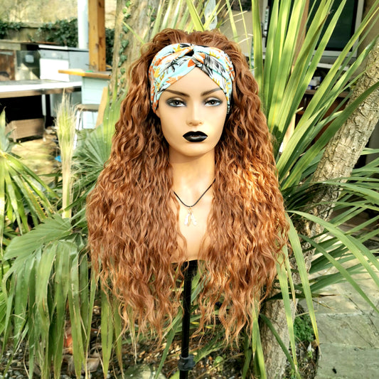 Light Brown Kinky Headband Wig - Keshleysheadshop