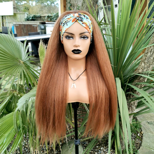 Light Brown Straight Headband Wig - Keshleysheadshop