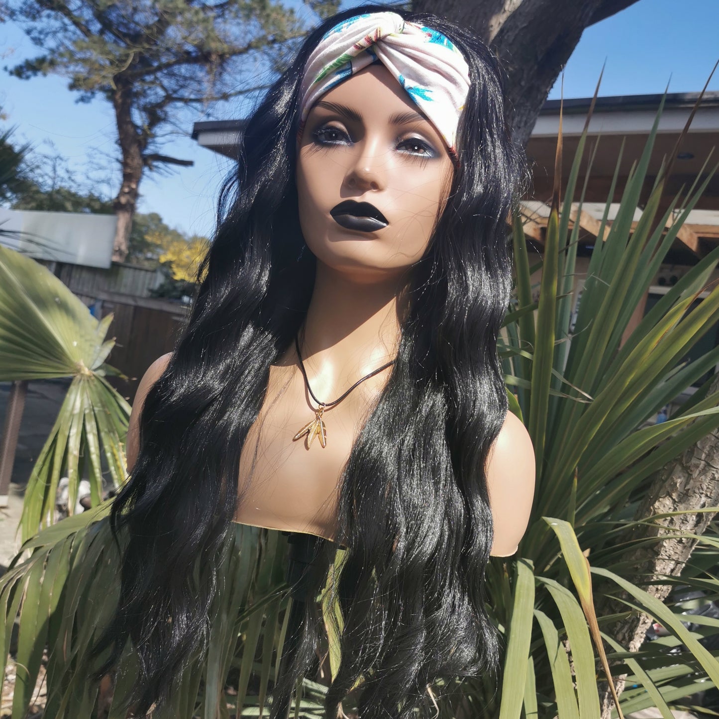 Black Wavy Headband Wig - Keshleysheadshop
