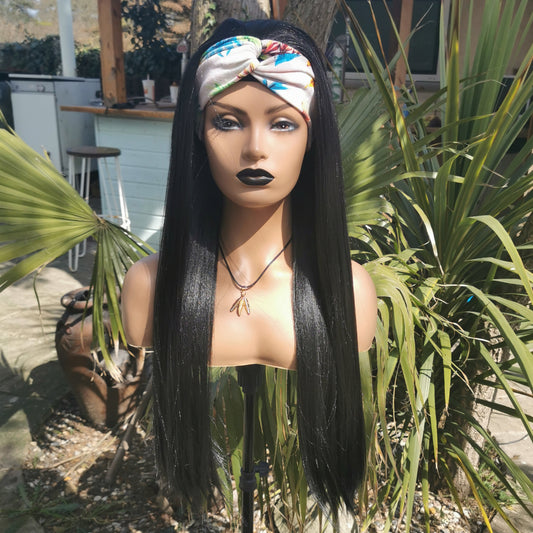 Black Straight Headband Wig - Keshleysheadshop