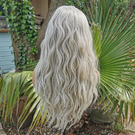 Silver Wavy Headband Wig