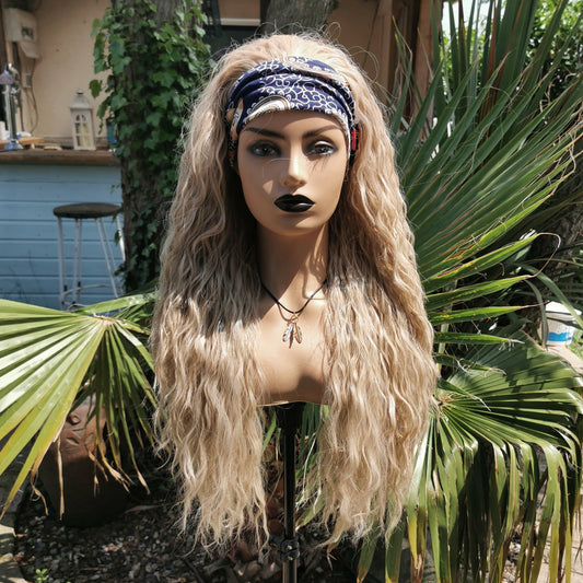 Golden Kinky Headband Wig - Keshleysheadshop