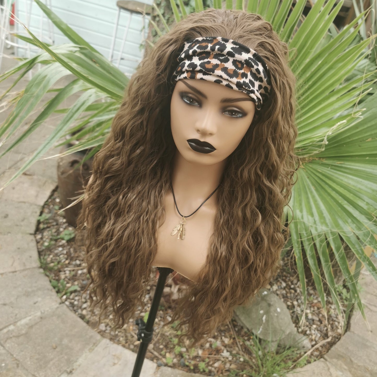 Brown Kinky Headband Wig - Keshleysheadshop