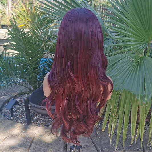 Burgandy Curly Headband Wig - Keshleysheadshop