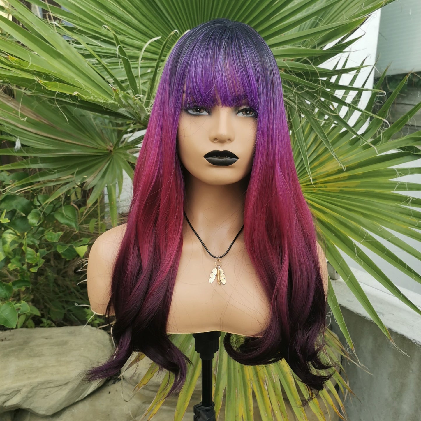 Amethyst Geode 

Purple and pink long straight synthetic wig