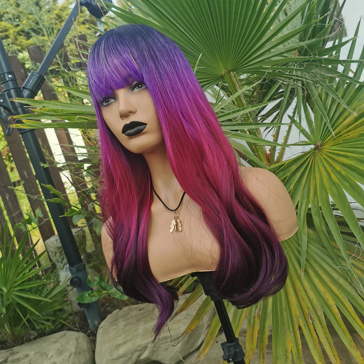 Amethyst Geode 

Purple and pink long straight synthetic wig
