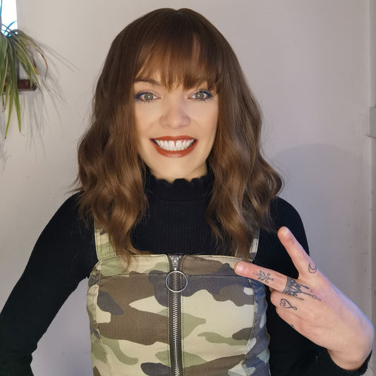 Cheeky Chestnut brown synthetic wig - Keshleysheadshop