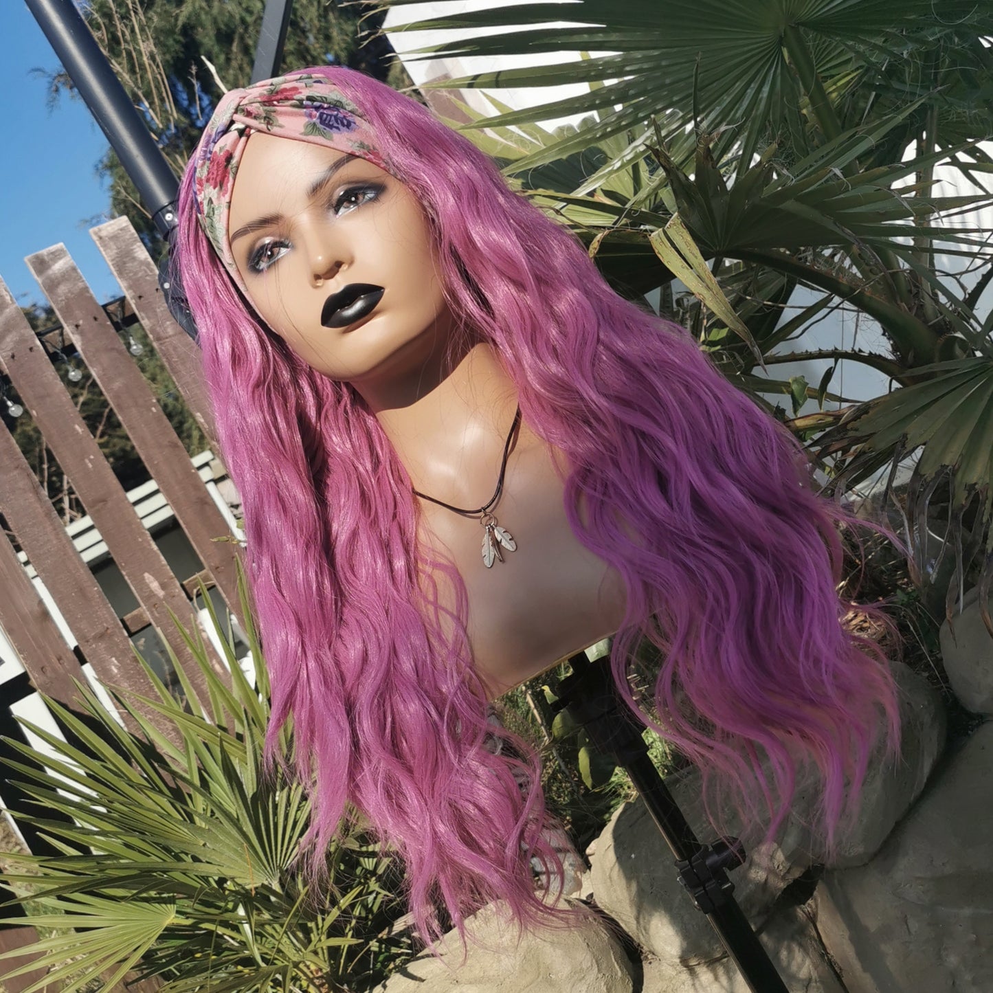 Pink Wavy Headband Wig - Keshleysheadshop