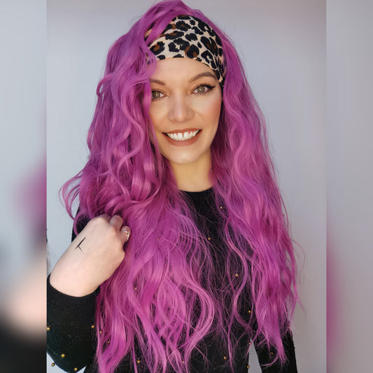Pink Wavy Headband Wig - Keshleysheadshop