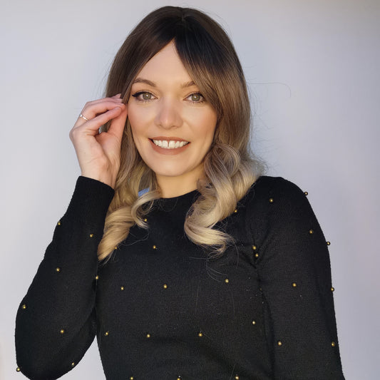 Esme brown and blonde synthetic non lace wig - Keshleysheadshop