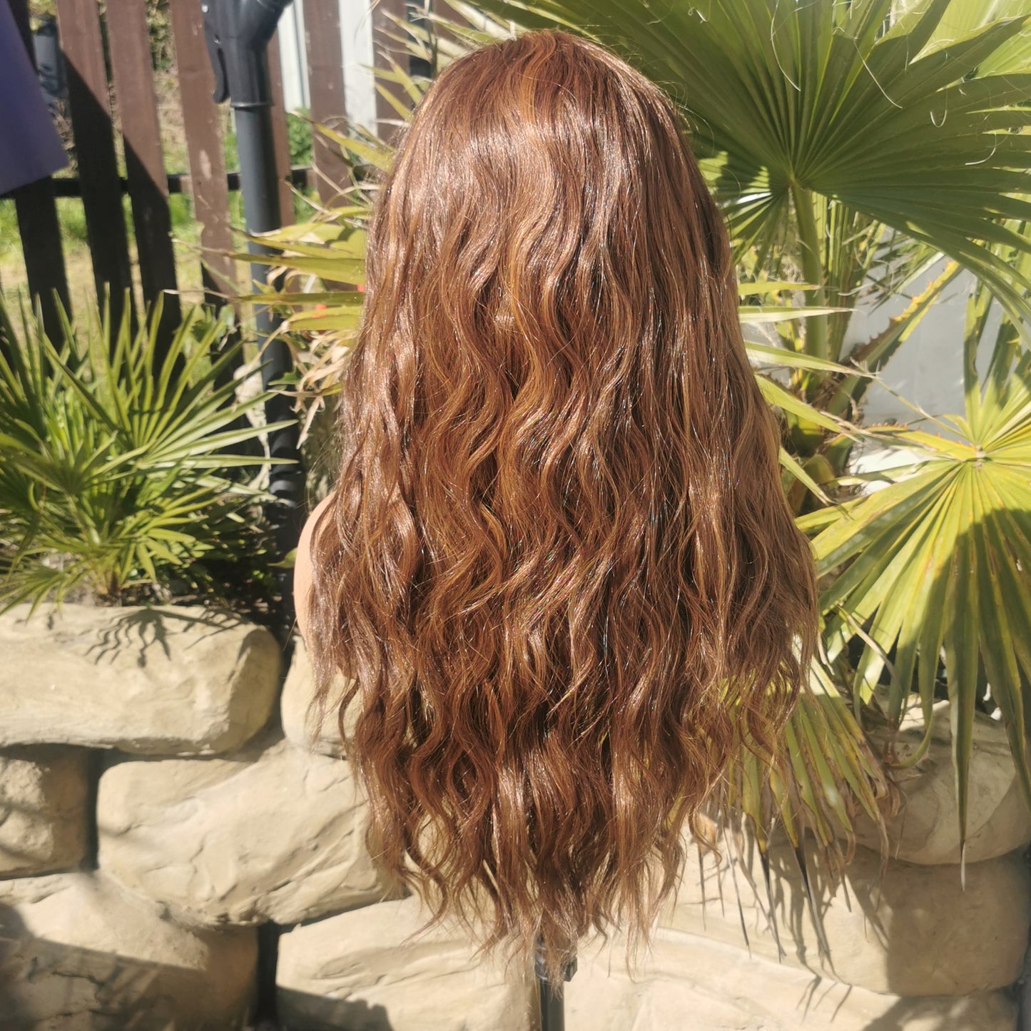 Brunette Caramel Wavy Headband Wig - Keshleysheadshop
