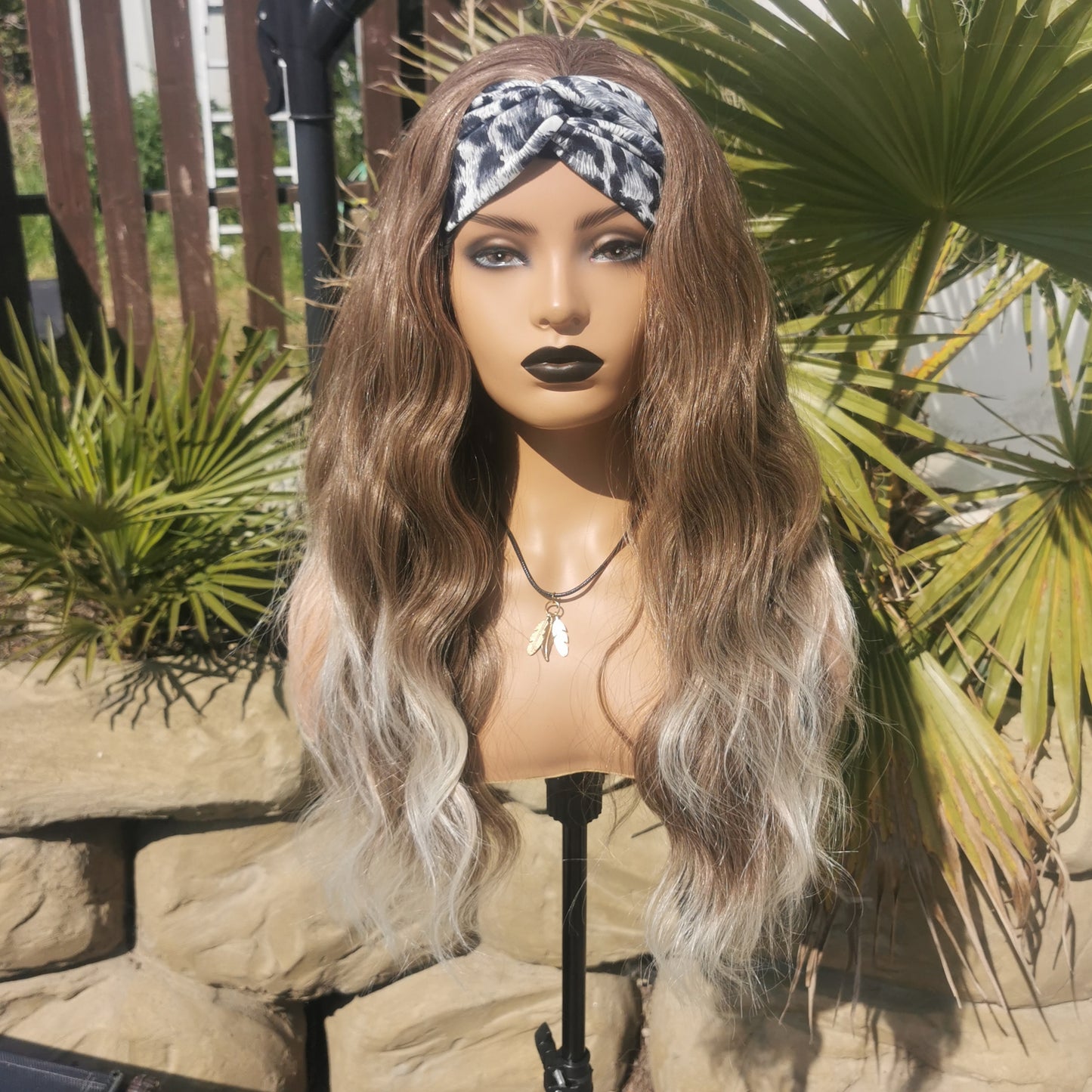Brown Fade Headband Wig