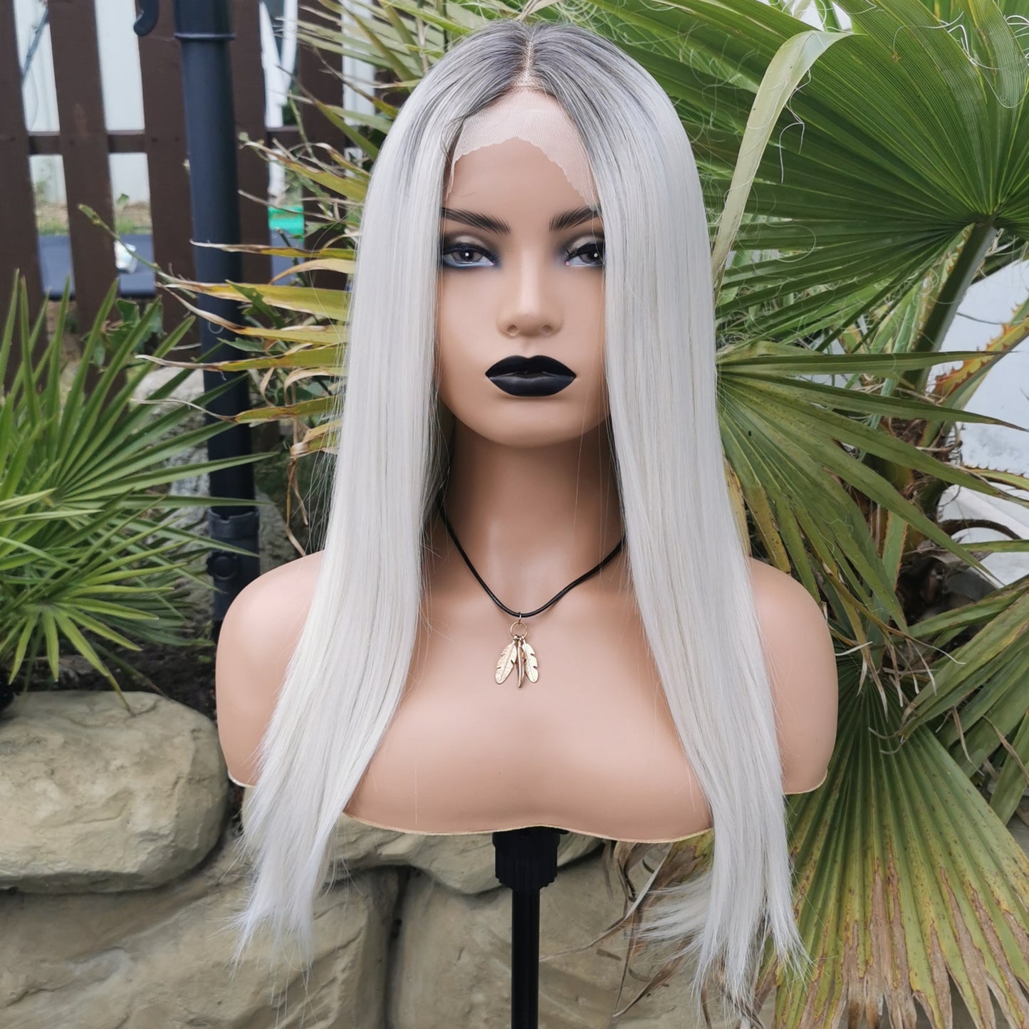 Stripped Bare platinum blonde rooted lace front wig - Keshleysheadshop