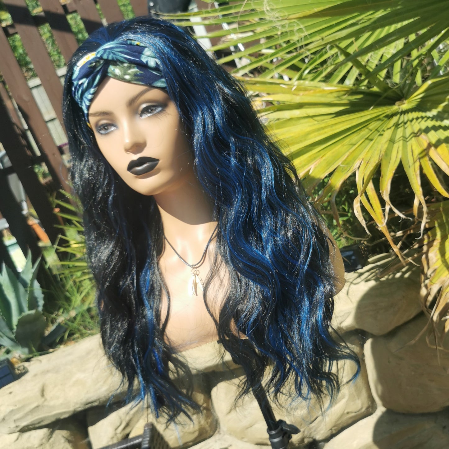 Blue & Black Headband Wig - Keshleysheadshop