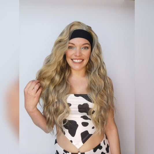 Streaky Blonde Headband Wig - Keshleysheadshop