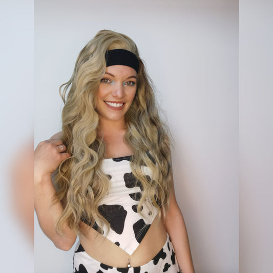 Streaky Blonde Headband Wig - Keshleysheadshop