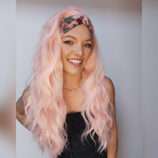 Baby Pink Wavy Headband Wig - Keshleysheadshop