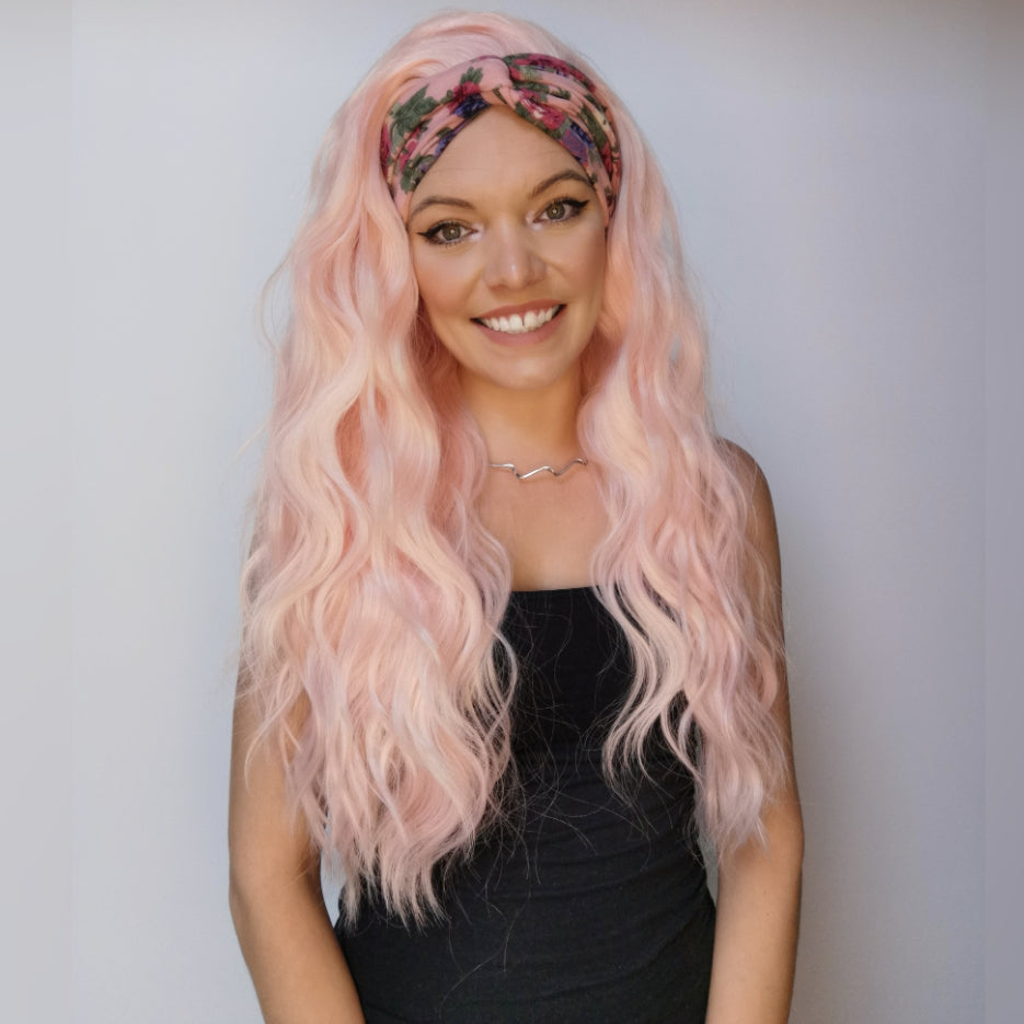 Baby Pink Wavy Headband Wig - Keshleysheadshop