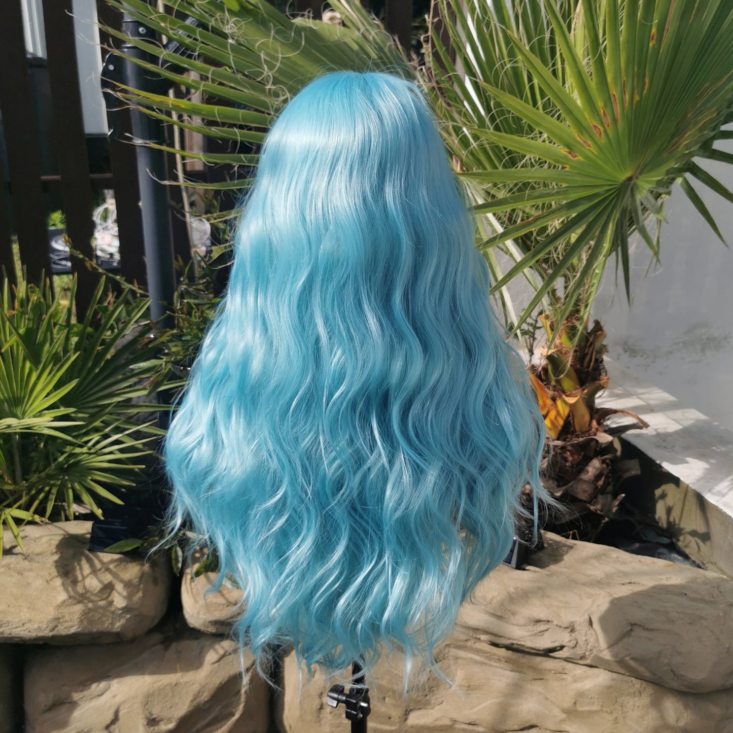 Calypso blue synthetic wig