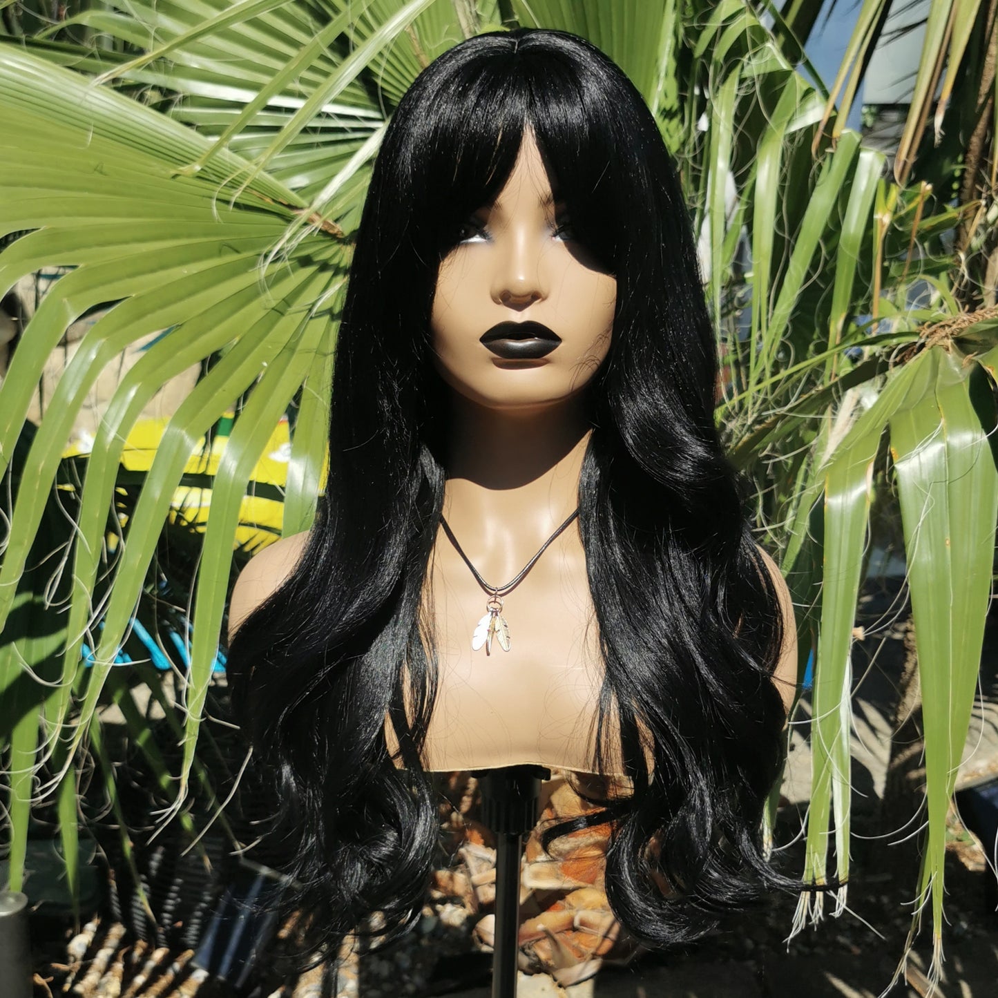 Noir Long black synthetic non lace wig - Keshleysheadshop