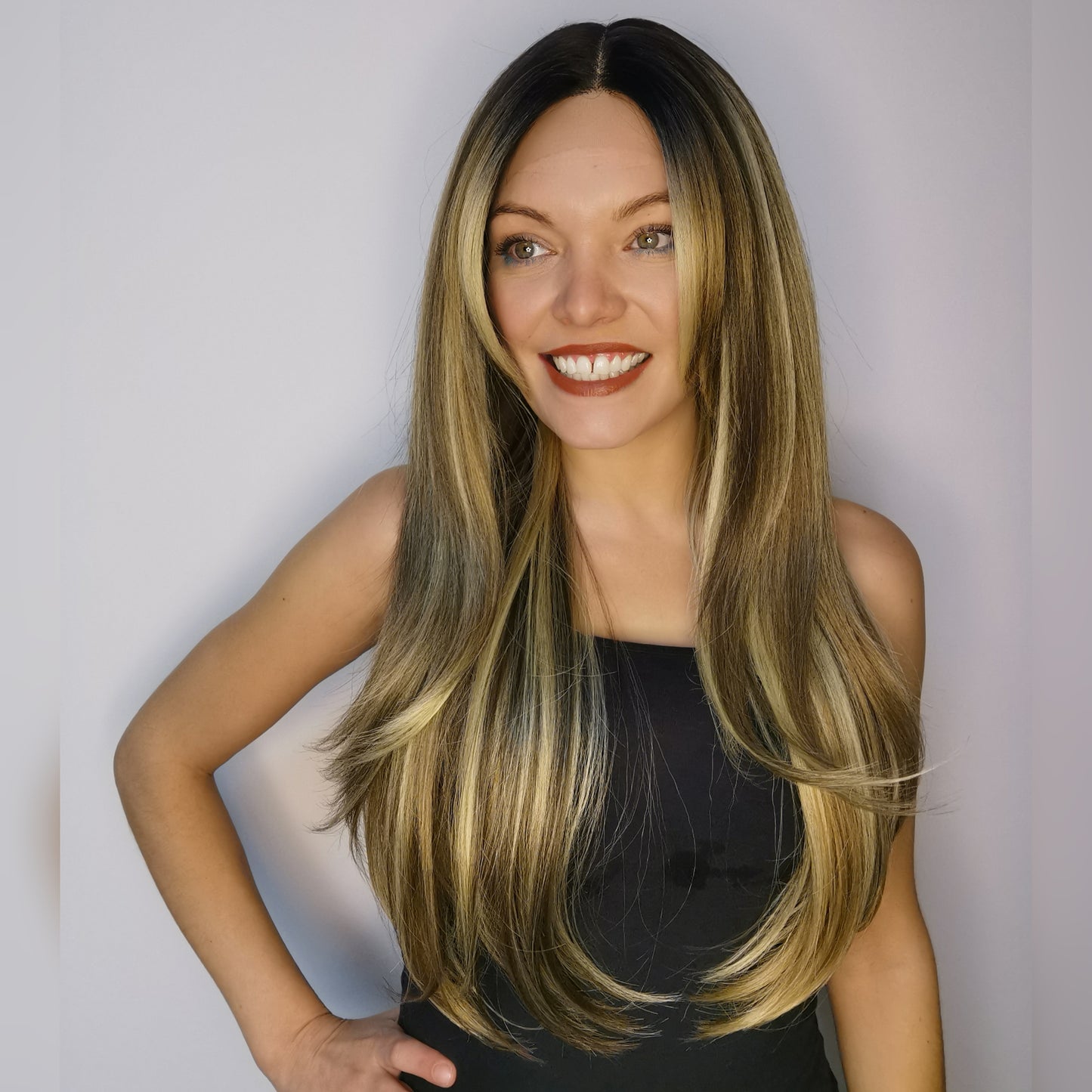 The Rachel blonde tones yaki hair wig - Keshleysheadshop